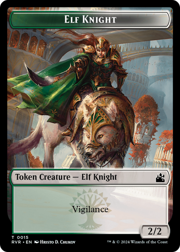 Elf Knight    Wurm Double-Sided Token [Ravnica Remastered Tokens] Supply