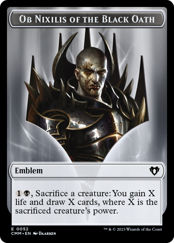 Clue    Ob Nixilis of the Black Oath Emblem Double-Sided Token [Commander Masters Tokens] Discount - Image 2