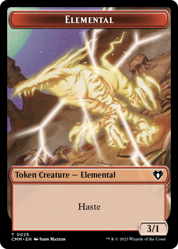 Human Soldier    Elemental (0025) Double-Sided Token [Commander Masters Tokens] Hot on Sale - Image 2
