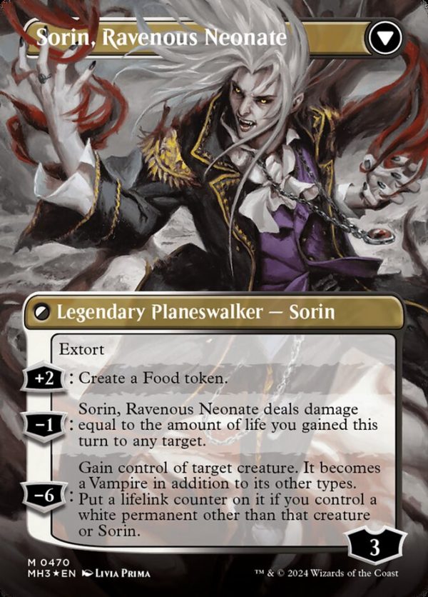 Sorin of House Markov    Sorin, Ravenous Neonate (Borderless) (Textured Foil) [Modern Horizons 3] For Sale - Image 2