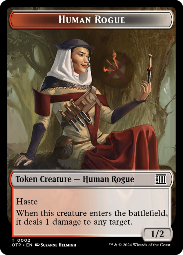 Human Rogue    Plot Double-Sided Token [Outlaws of Thunder Junction: Breaking News Tokens] For Sale