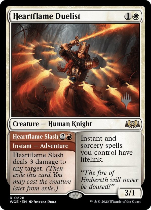 Heartflame Duelist    Heatflame Duelist (Promo Pack) [Wilds of Eldraine Promos] For Sale