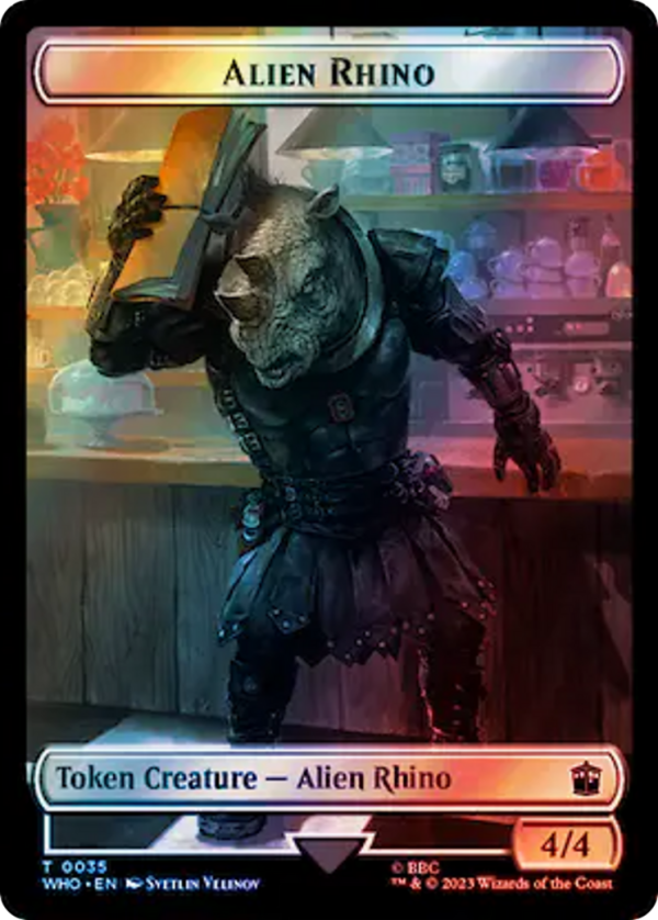 Alien Rhino    Food (0059) Double-Sided Token (Surge Foil) [Doctor Who Tokens] For Sale