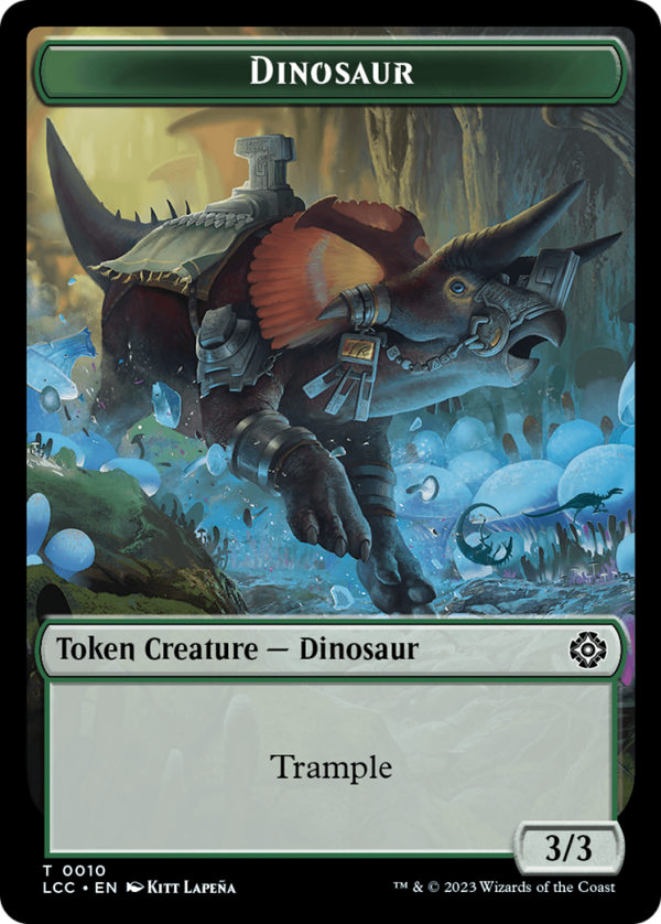 Dinosaur Beast    Dinosaur Double-Sided Token [The Lost Caverns of Ixalan Commander Tokens] Online - Image 2