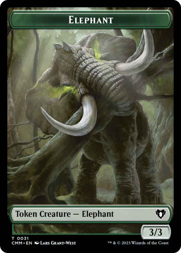 Treasure    Elephant Double-Sided Token [Commander Masters Tokens] Online Hot Sale - Image 2