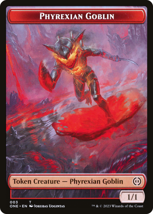 Phyrexian Goblin    Drone Double-Sided Token [Phyrexia: All Will Be One Tokens] For Sale