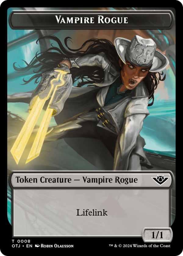 Treasure    Human Rogue Double-Sided Token [Outlaws of Thunder Junction Tokens] Discount - Image 2