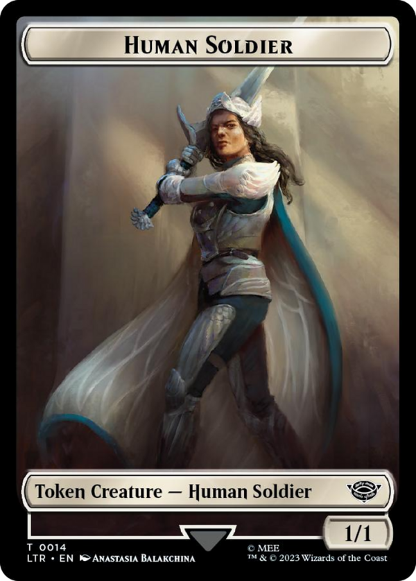 Human Soldier (0014)    Food (0023) Double-Sided Token (Surge Foil) [The Lord of the Rings: Tales of Middle-Earth Tokens] Online Sale