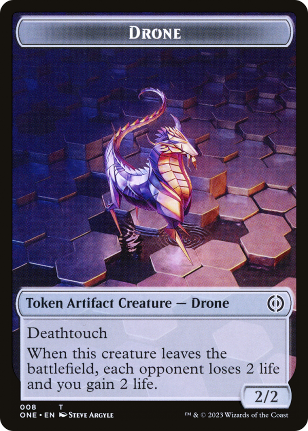 Phyrexian Goblin    Drone Double-Sided Token [Phyrexia: All Will Be One Tokens] For Sale - Image 2