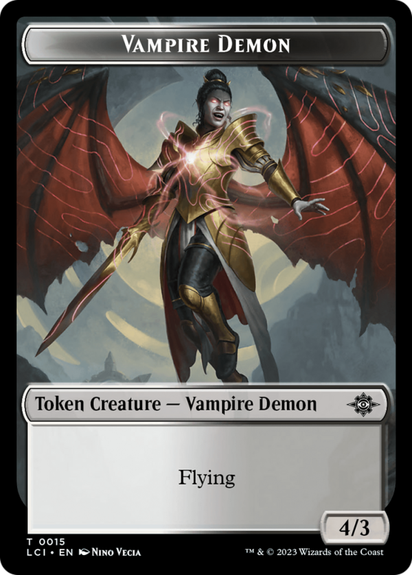 Fungus Dinosaur    Vampire Demon Double-Sided Token [The Lost Caverns of Ixalan Tokens] on Sale - Image 2