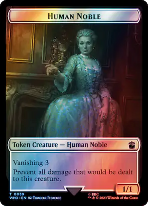 Human Noble    Beast Double-Sided Token (Surge Foil) [Doctor Who Tokens] Online Sale