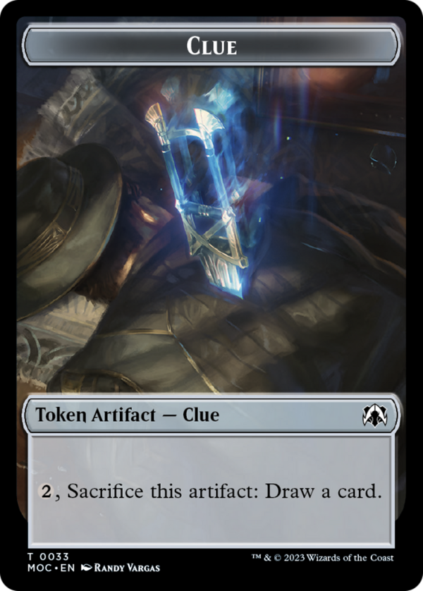 Golem    Clue Double-Sided Token [March of the Machine Commander Tokens] Online - Image 2