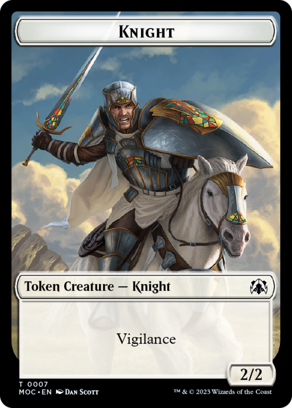 Knight (7)    Spirit (14) Double-Sided Token [March of the Machine Commander Tokens] Supply