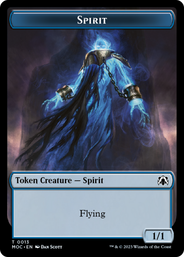 Spirit (9)    Spirit (13) Double-Sided Token [March of the Machine Commander Tokens] For Discount - Image 2