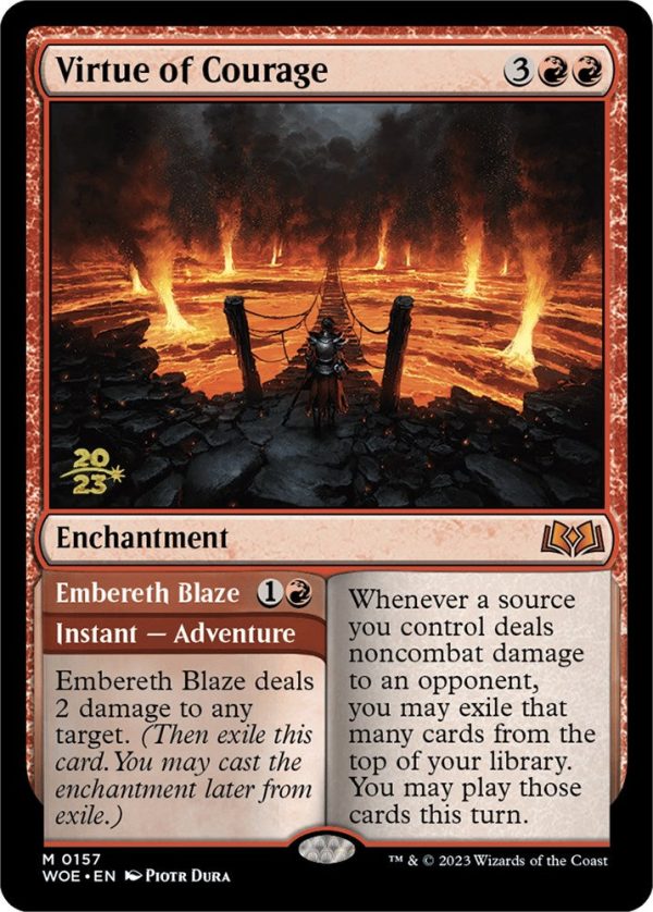 Virtue of Courage    Embereth Blaze [Wilds of Eldraine Prerelease Promos] Sale - Image 2