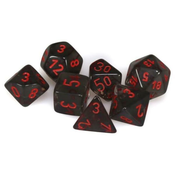 7ct Set Translucent Polyhedral Smoke Red Dice Hot on Sale