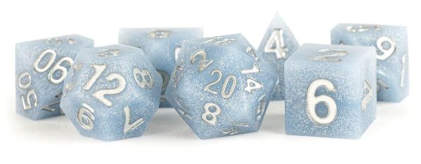 16mm Sharp Edge Silicone Rubber Poly Dice Set - Glacier Debris Cheap