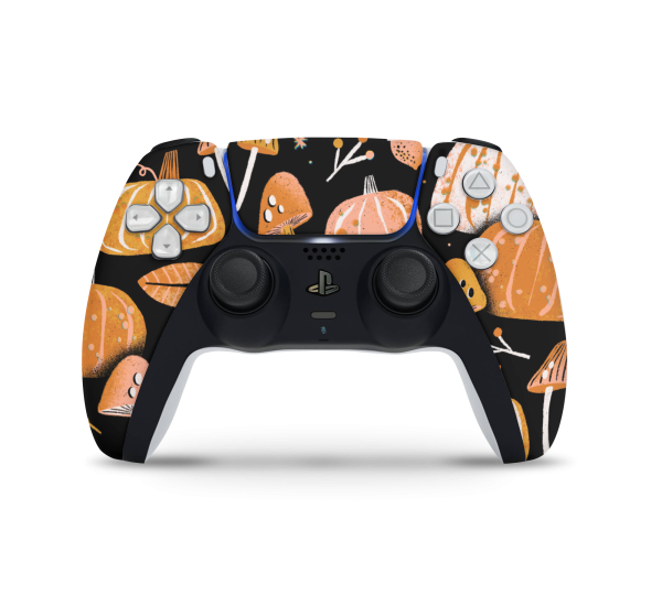 Playstation 5 Controller Skin Pumpkins and Mushrooms For Cheap
