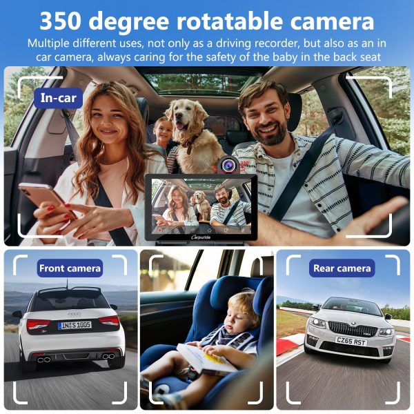 CARPURIDE W703 Portable Smart Multimedia Car Stereo with Dual Cameras and DVR Function Cheap - Image 3