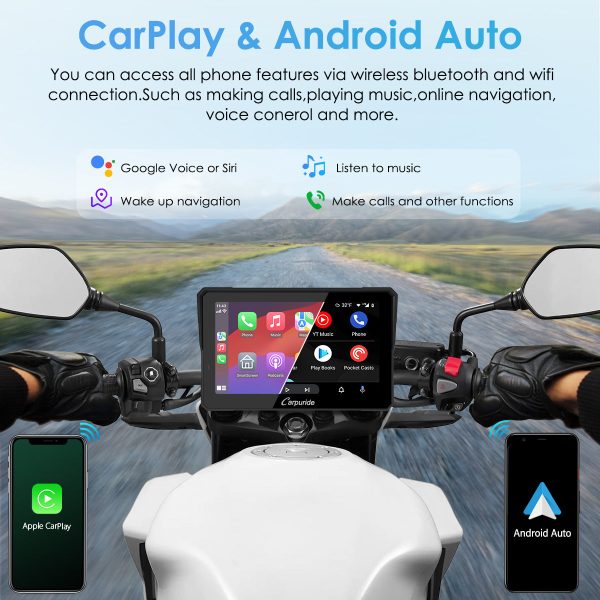 Carpuride W702 Pro with TPMS Option | Wireless Portable Motorcycle Stereo Featuring Dual Bluetooth, Intercom, Compass & Barometer Online Sale - Image 3