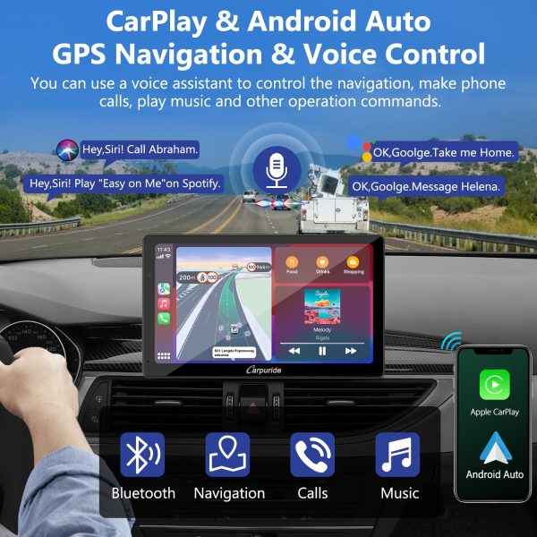 CARPURIDE W703 Portable Smart Multimedia Car Stereo with Dual Cameras and DVR Function Cheap - Image 2