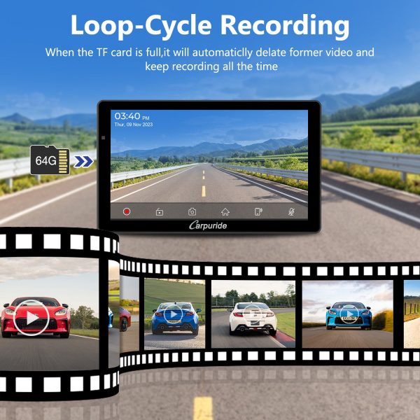 CARPURIDE W703 Portable Smart Multimedia Car Stereo with Dual Cameras and DVR Function Cheap - Image 5
