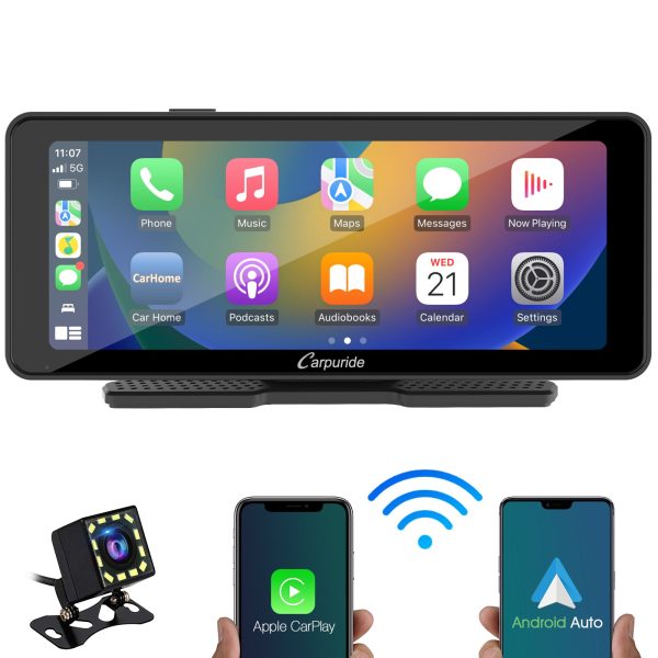CARPURIDE W609 Portable Smart Multimedia Dashboard Console With Backup Camera Supply