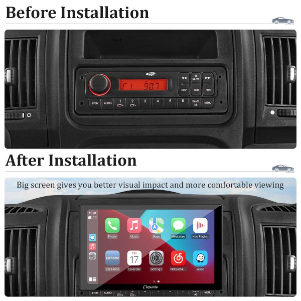 CARPURIDE YT09 Single Din Car Stereo with Wireless Apple CarPlay&Android Auto,9  IPS Touch Screen,GPS Navigation,BT,USB,FM,Rear Camera,SWC For Cheap - Image 4