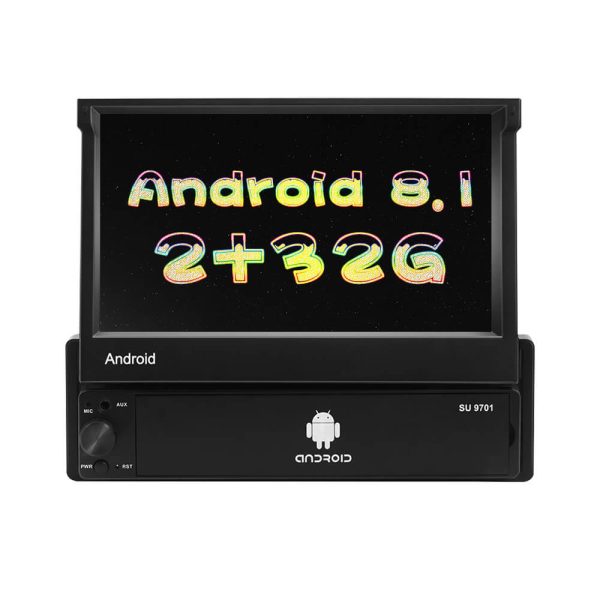 CARPURIDE 1Din Android 8.1 2+32G Car Radio Autoradio 7   Retractable Touch Screen GPS Wifi MP5 USB FM Car Video Online