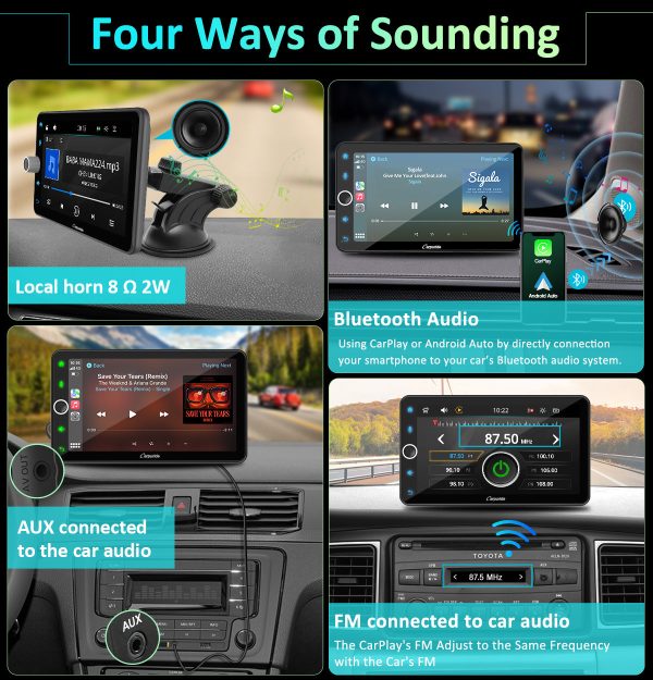 CARPURIDE W706 Multifunctional Portable Navigation, Car Stereo with Carplay and Android Auto, 7  IPS Touch Screen, Google, and Siri Assistant For Discount - Image 5