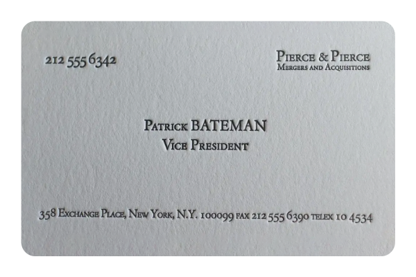 Patrick Bateman Card Discount