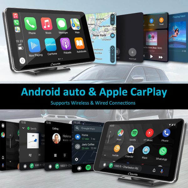 Car Stereo with Wireless Apple CarPlay&Android Auto, 7  IPS Touch Screen,Silver Frame,Multimedia Bluetooth Navigation Dashboard Console with Mirror Link, Google, and Siri Assistant For Discount - Image 2