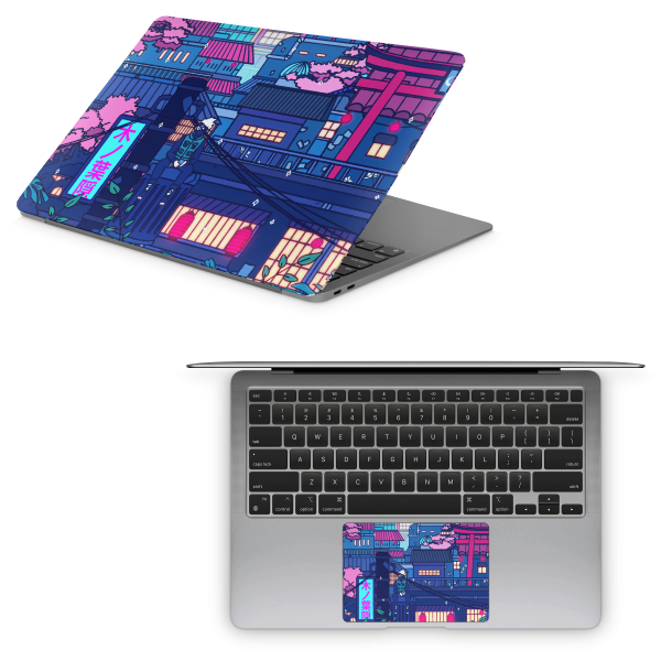 Apple MacBook Cyberpunk Village Skin Online - Image 3