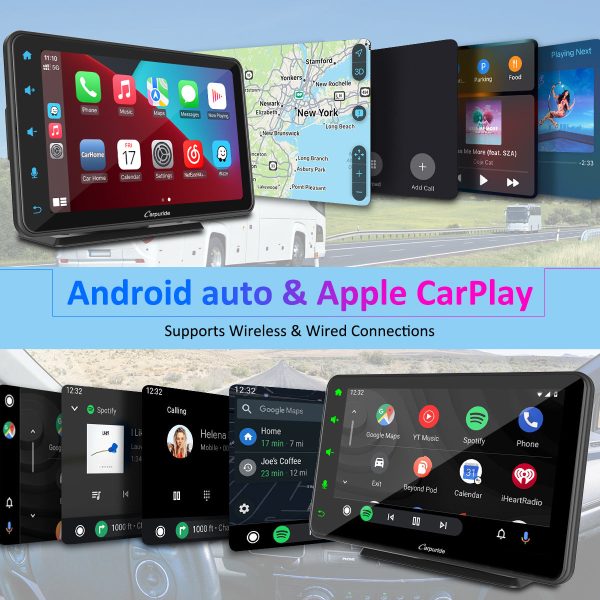 CARPURIDE W707 Wireless Portable Car Stereo with Backup Camera For Sale - Image 4