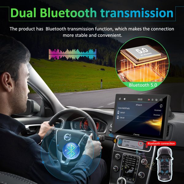 CARPURIDE W901 Pro Portable Smart Multimedia Dual Bluetooth Dashboard Console With Backup Camera Online Sale - Image 5