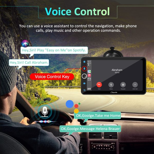 CARPURIDE W706 Multifunctional Portable Navigation, Car Stereo with Carplay and Android Auto, 7  IPS Touch Screen, Google, and Siri Assistant For Discount - Image 4
