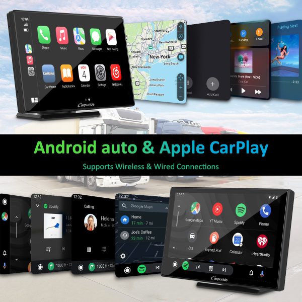 CARPURIDE W901 Pro Portable Smart Multimedia Dual Bluetooth Dashboard Console With Backup Camera Online Sale - Image 2