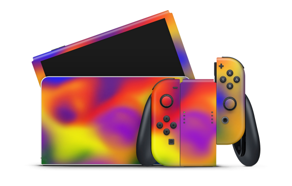 Nintendo Switch OLED Skin rainbow burst For Cheap