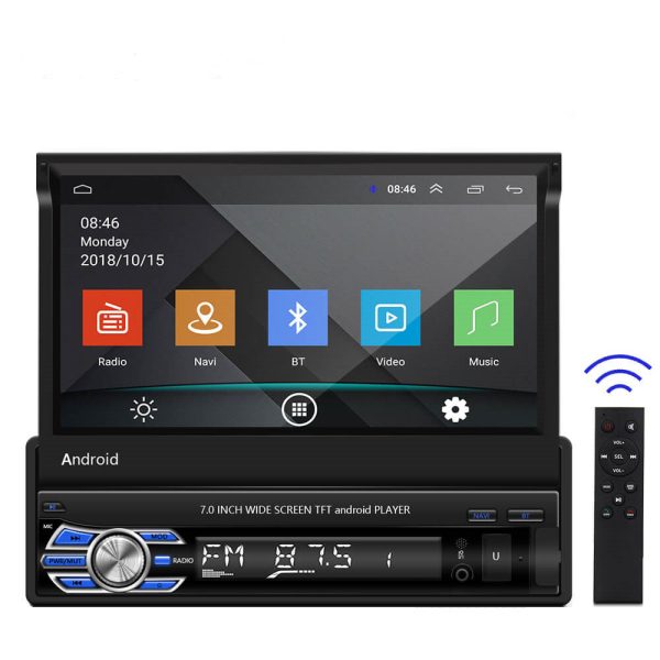 CARPURIDE 1Din Android 10.1 Car Radio Autoradio 7   Retractable Touch Screen Car Video Stereo GPS Navigation Wifi USB Online now