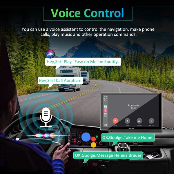 CARPURIDE Wireless Portable Car Stereo with Light-Sensitive,Dual 4Ω3W speakers, 9 Inch IPS Touchscreen Car Radio Receiver Works with Carplay Android Auto Mirror Link Bluetooth Google Siri WiFi GPS Navigation,Silver Online Hot Sale - Image 4