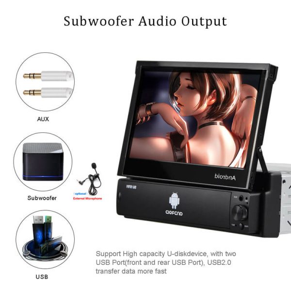 CARPURIDE Android 8.1 Car Radio Para Auto 1Din 7   Foldable Detachable Touch Screen GPS Wifi BT USB FM Car Video Player Cheap - Image 4