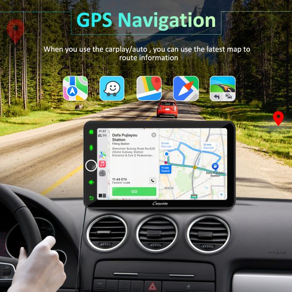 CARPURIDE W706 Multifunctional Portable Navigation, Car Stereo with Carplay and Android Auto, 7  IPS Touch Screen, Google, and Siri Assistant For Discount - Image 3