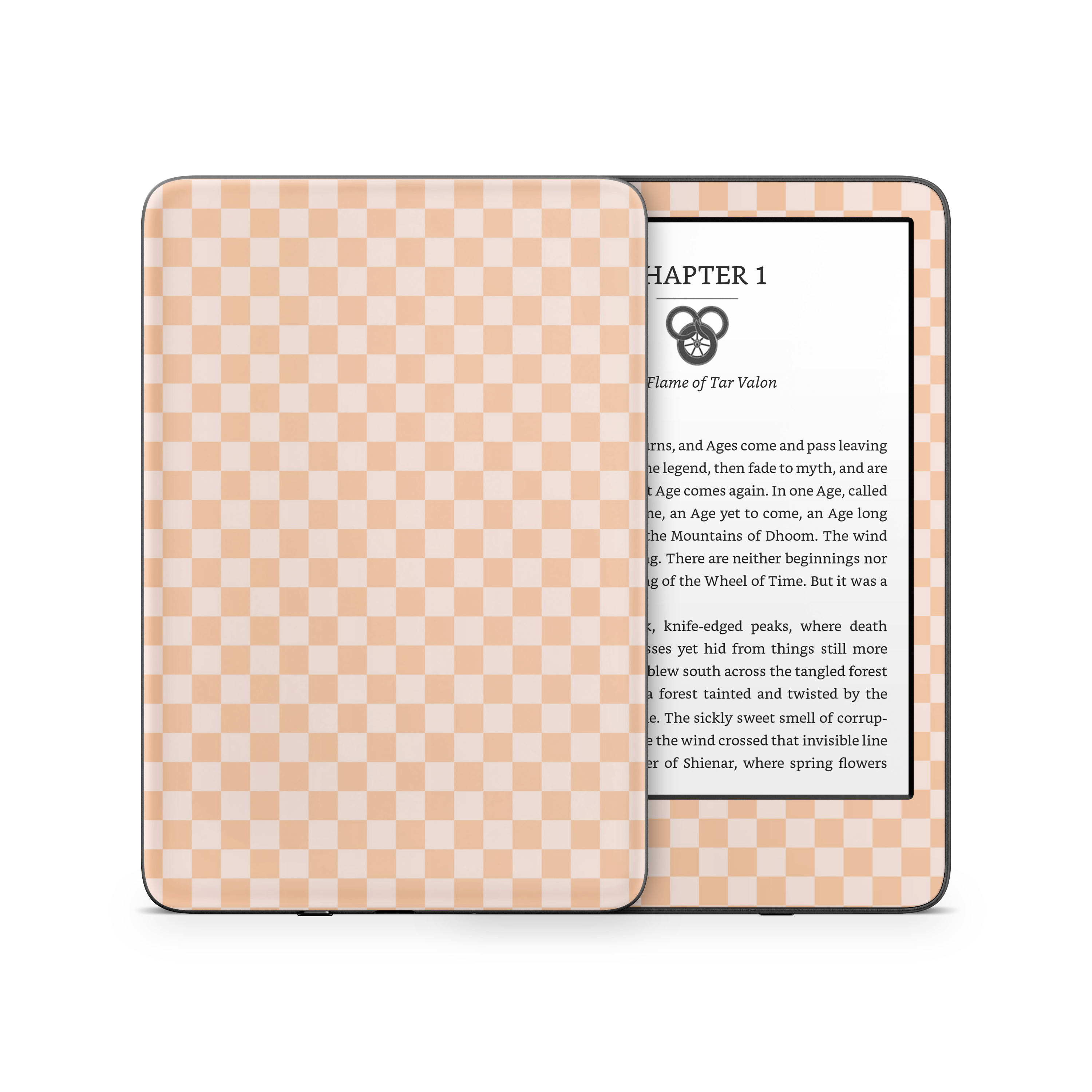 Checkered Cream Kindle Skin Online now