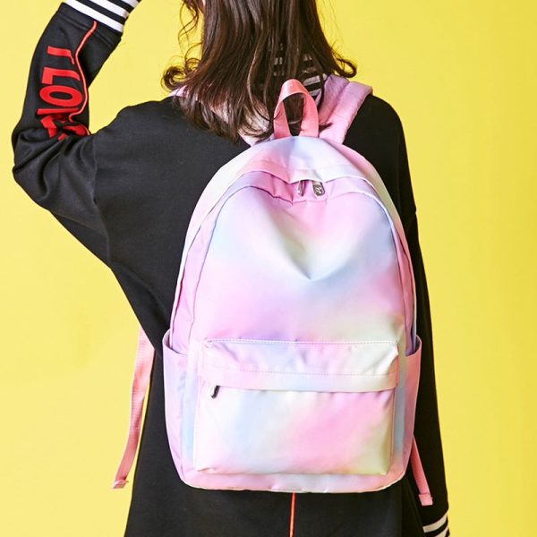 Rainbow Clouds Nylon Backpack Fashion