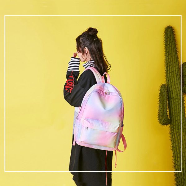 Rainbow Clouds Nylon Backpack Fashion - Image 4