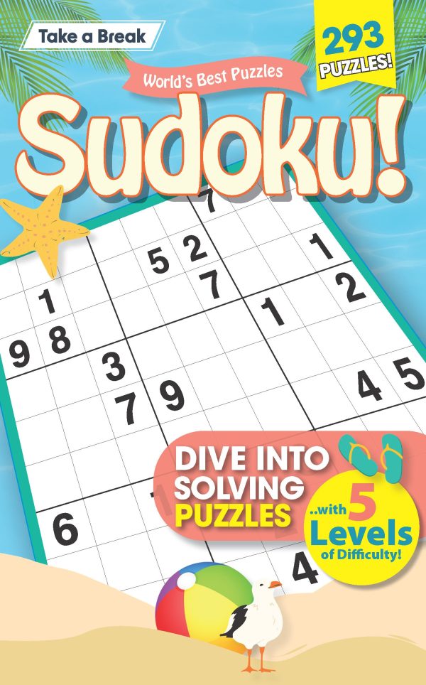 World s Best Puzzles - Sudoku: 293 Puzzles, Summer Edition, 5 Levels Of Difficulty, Pool Day Activity, Vacation Relaxation, Family Fun, Unwind, Unplug, De-Stress, Mind-Boosting, Self-Care & Solve! For Cheap