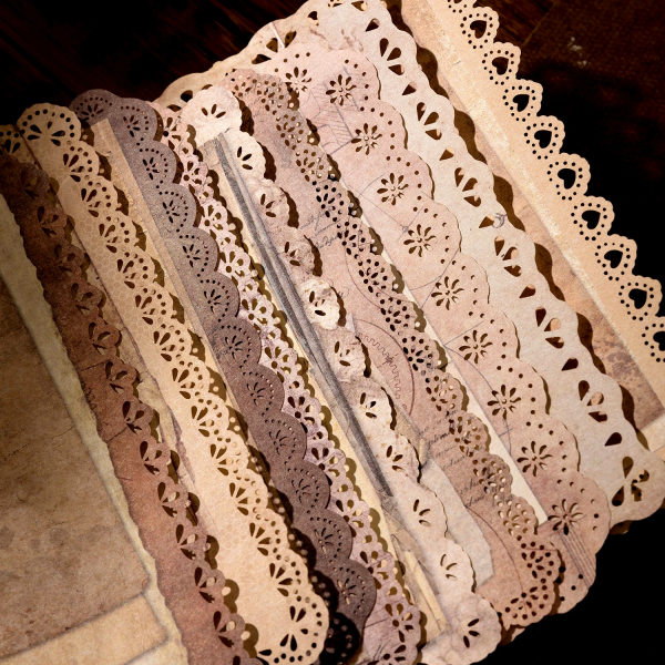 Vintage Patterned & Laced Kraft Paper Set Fashion - Image 3