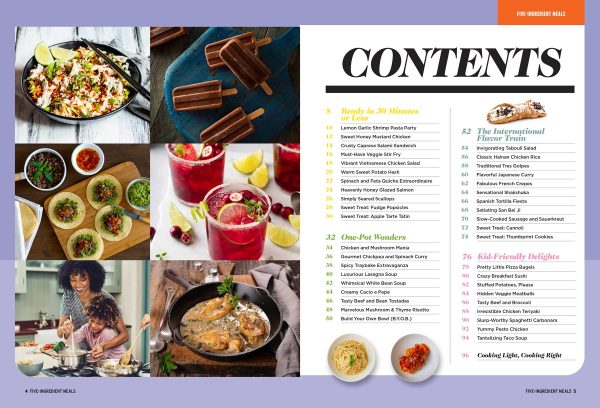 5-Ingredient Meals - Fast, Easy, Healthy, Delicious, Ready In 30 Minutes Or Less, One-Pot Wonders, International Flavors, Kid-Friendly Delights, Breakfasts, Lunches, Dinners, Snacks, Desserts & More! Supply - Image 2