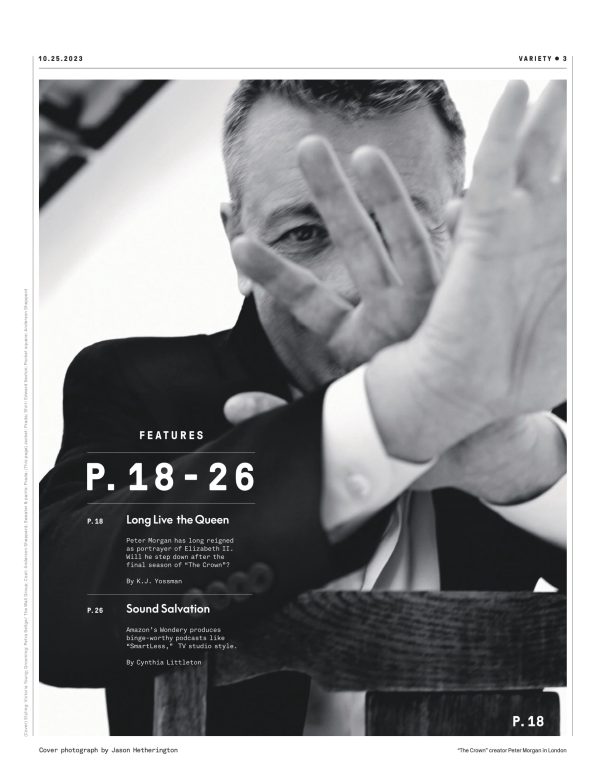 Variety - 23.10.25 Edition: Will Creator Peter Morgan Resign From Portraying Elizabeth II After Final Season Of The Crown?, Amazon s Wondery Binge-Worthy Podcasts, Five Nights At Freddy s & More! on Sale - Image 3