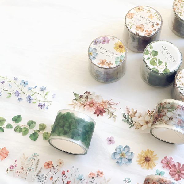 Mind Wave Lyric Series Clear Washi Tape - Flower Bouquet For Sale - Image 5